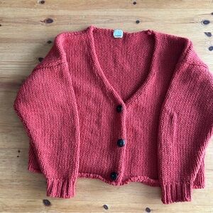 Babaa Orange Knit Cardigan
